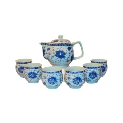 Chinese Tableware Tableware Brands|Chinese Ingredients^7 Piece Blue Flower Tea Set