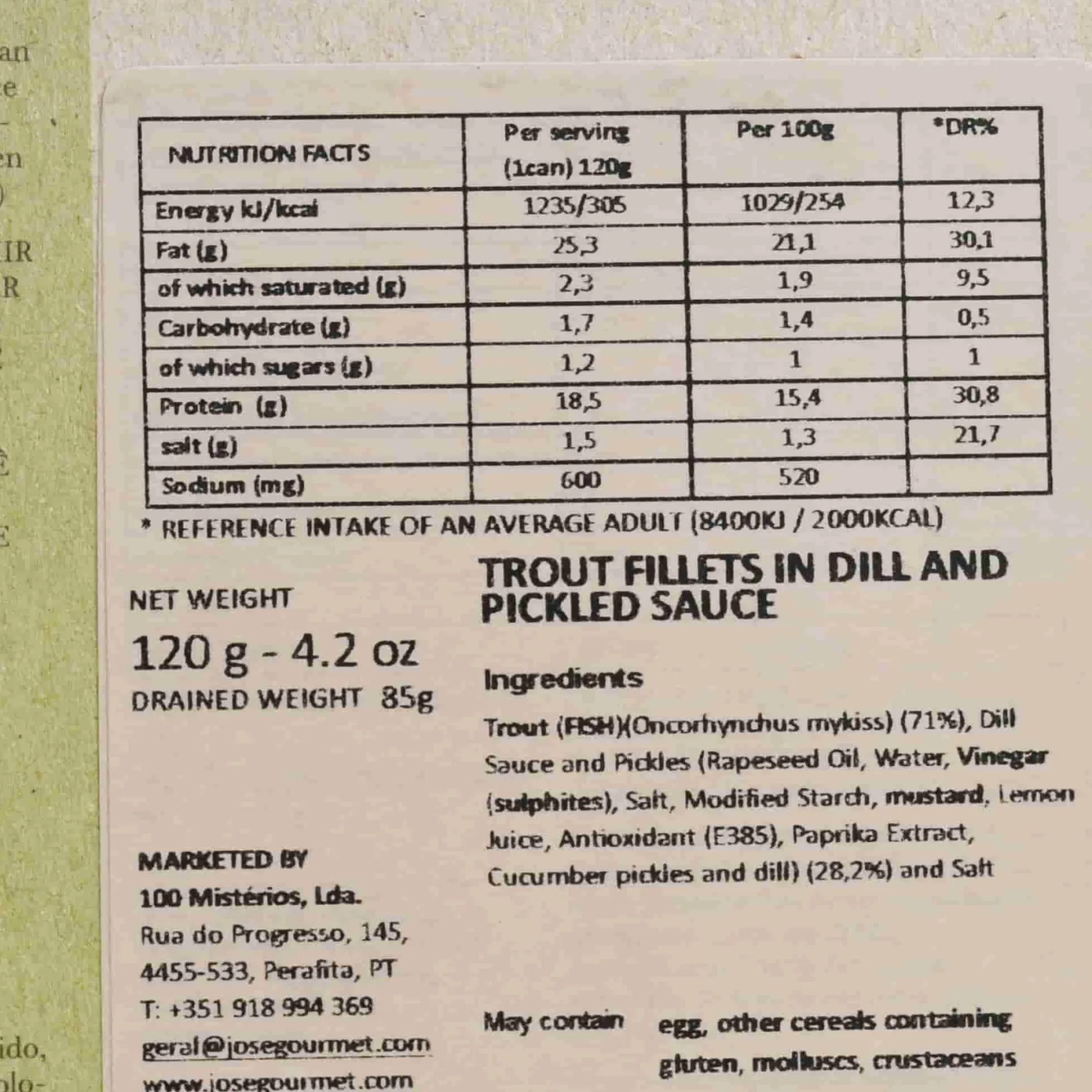 ABC+ Ingredients Brands|Tinned Fish & Seafood^Trout Fillets in Pickled Sauce, 120g