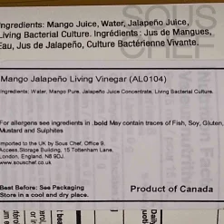 Acid League Ingredients Brands|Oil, Vinegar & Dressings^Mango Jalapeno Living Vinegar, 375ml