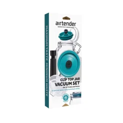 Airtender Tableware Brands|Food Storage & Containers^Set of 3 Lids with Vacuum Sealer for Clip Top Jars