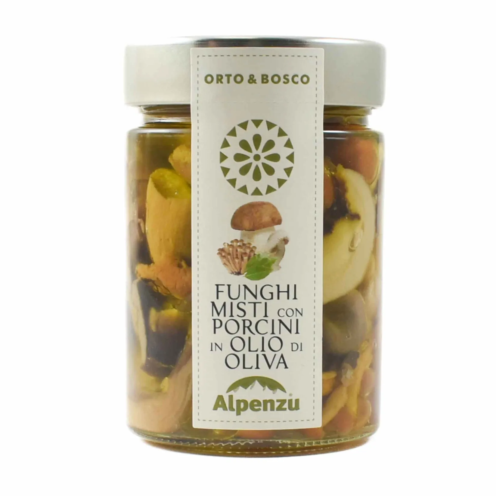 Alpenzu Ingredients Brands|Italian Ingredients^Mixed Mushrooms with Porcini Mushrooms in Olive Oil, 310g