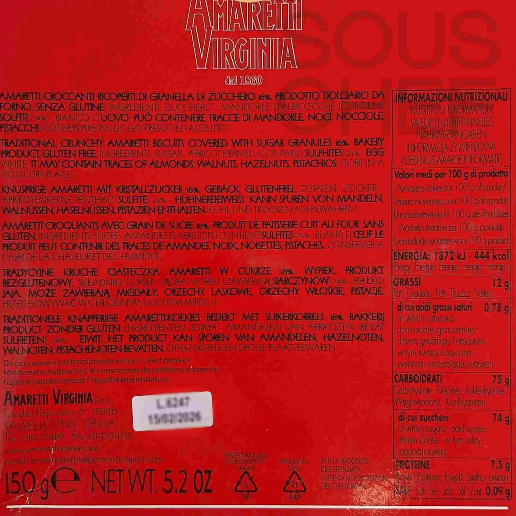 Amaretti Virginia Ingredients Brands^Crunchy Amaretti