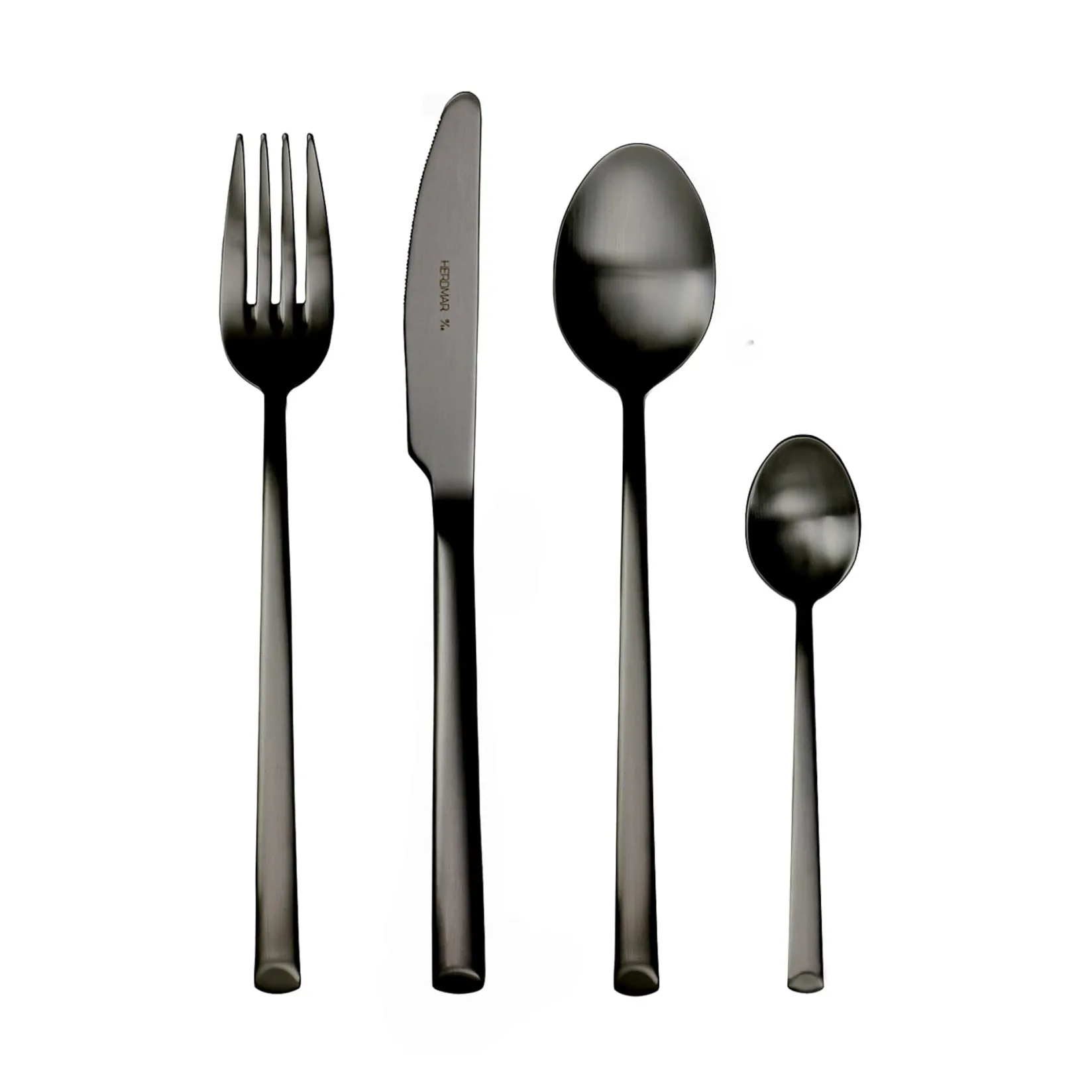 Herdmar Cutlery|Tableware Brands^Arco Matte Black 4 Piece Place Setting Cutlery Set