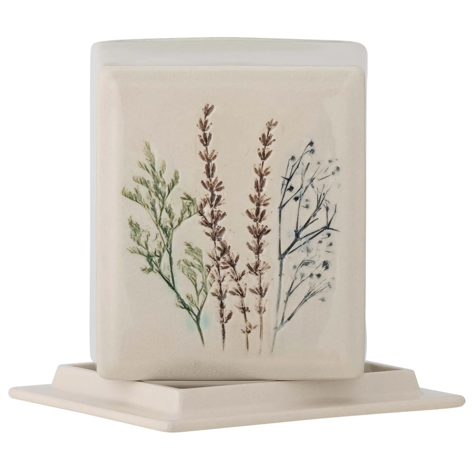Bloomingville Tableware Brands^Bea Floral Butter Dish, 15cm