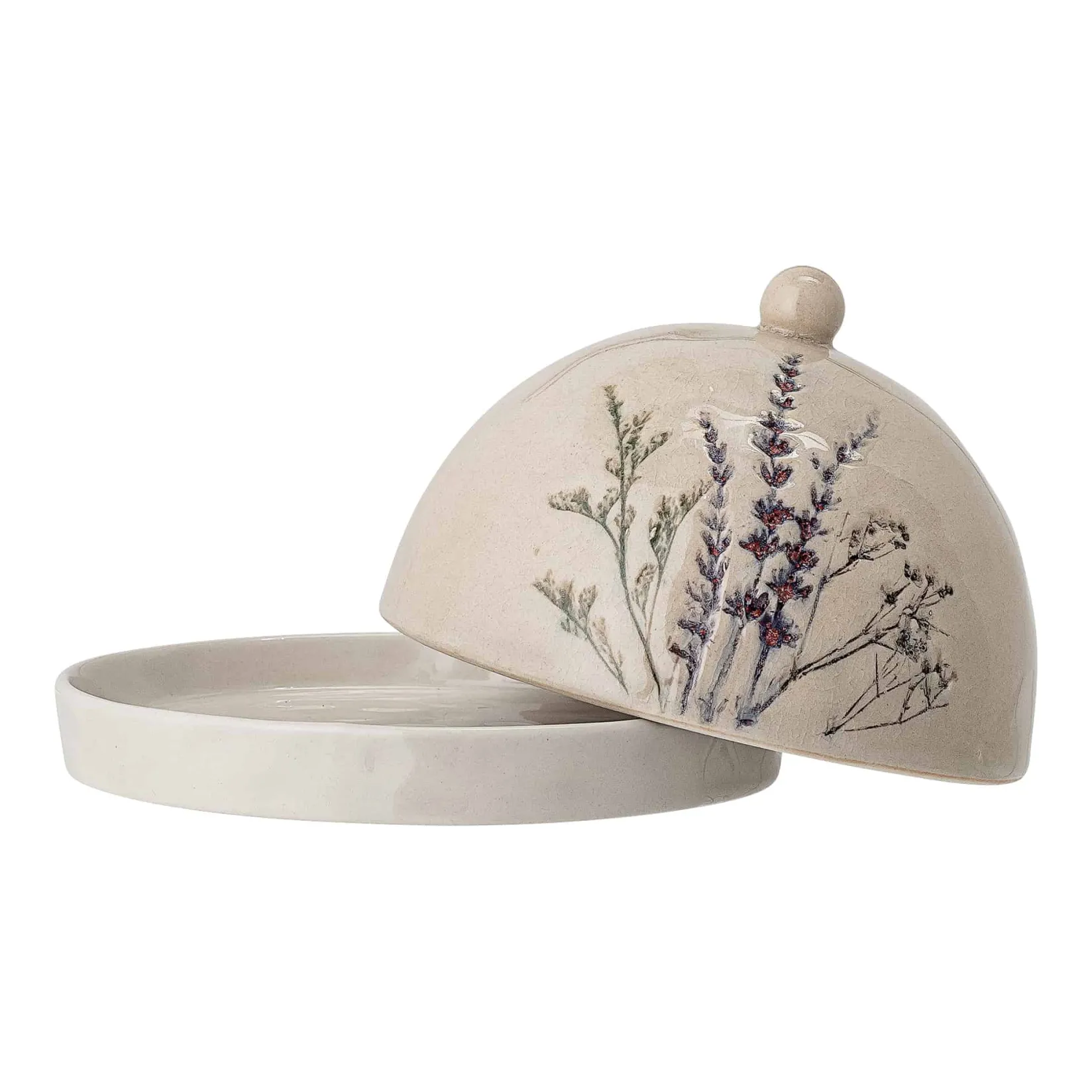 Bloomingville Tableware Brands^Bea Floral Round Butter Dish, 15cm