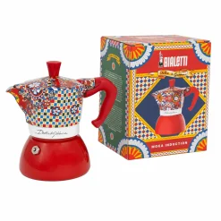 Bialetti Italian Ingredients|Tableware Brands^x Dolce & Gabbana Red Moka Induction Coffee Maker, 4 Cup