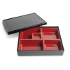 Kiji Stoneware & Ceramics Tableware Brands|Japanese Ingredients^Black & Red Bento Box, 5 Compartments