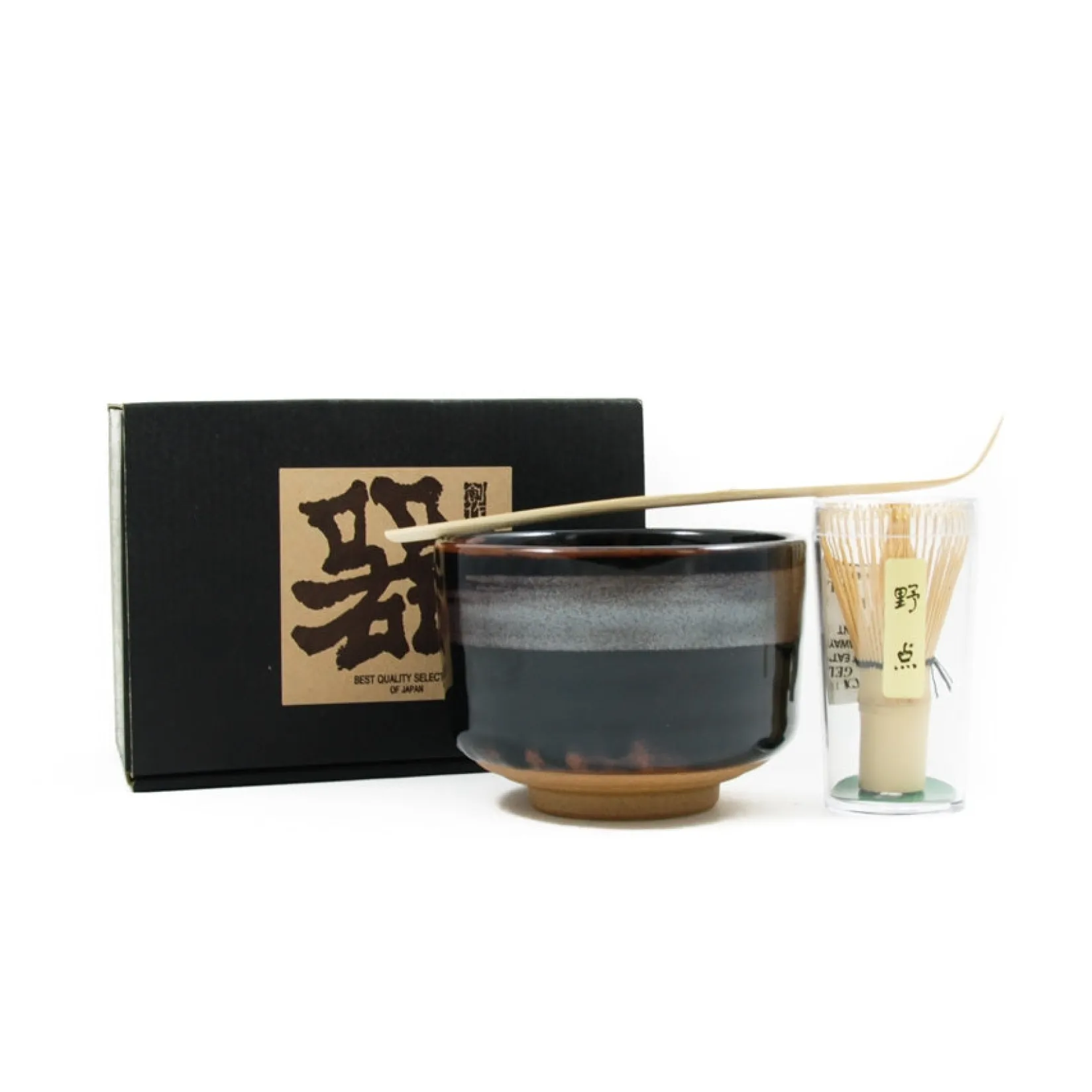 Kiji Stoneware & Ceramics Japanese Ingredients|Japanese Tableware^Black Glaze Matcha Bowl Set