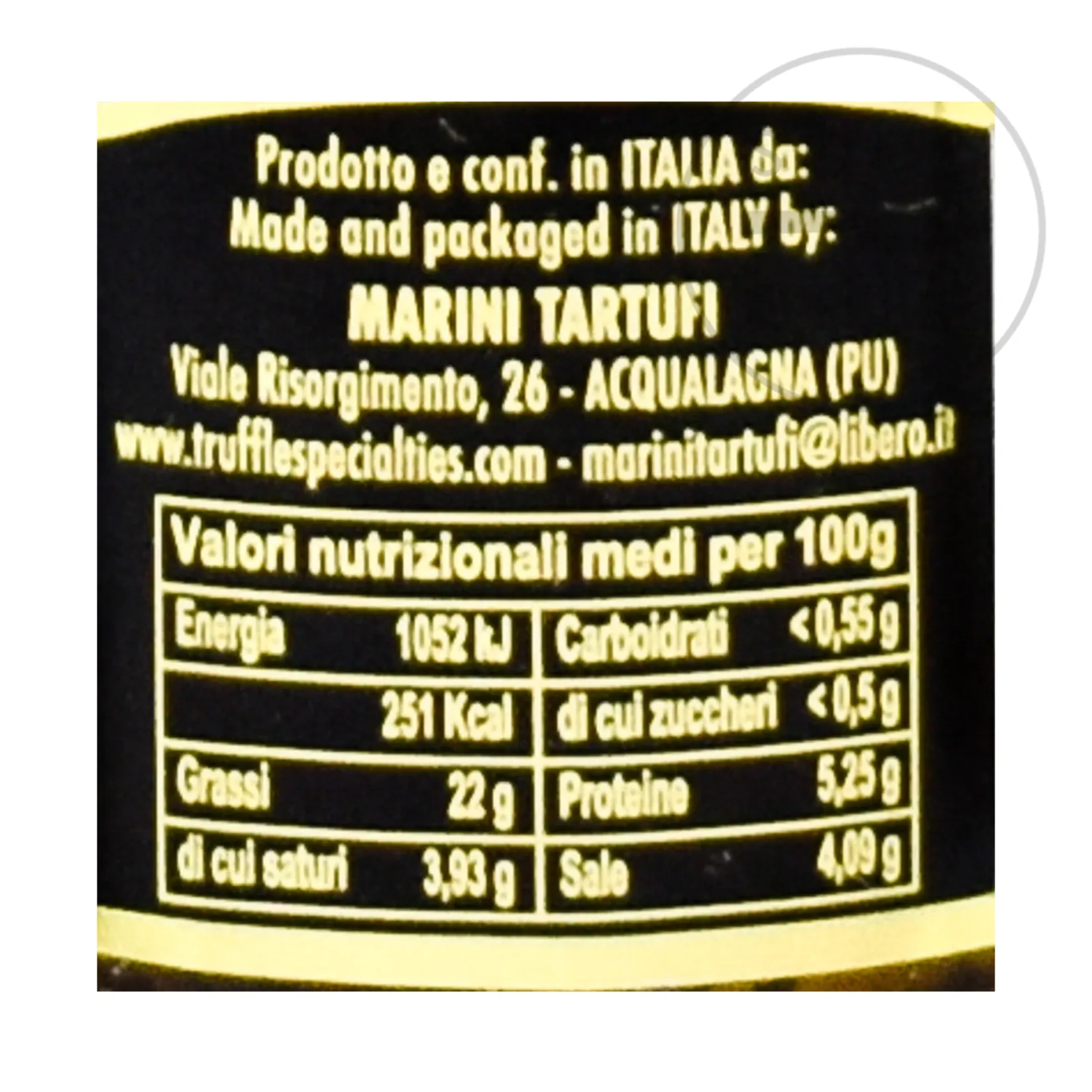 Marini Azzolini Italian Ingredients|Vegetables^Black Summer Truffle Slices