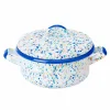 Kapka Enamel Pots & Pans^Blue Dot Enamel Casserole with Lid, 18cm