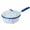 Kapka Enamel Pots & Pans^Blue Dot Enamel Saute Pan with Lid, 16cm