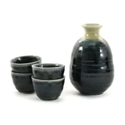 Kiji Stoneware & Ceramics Japanese Ingredients|Japanese Tableware^Blue Glaze Sake Set