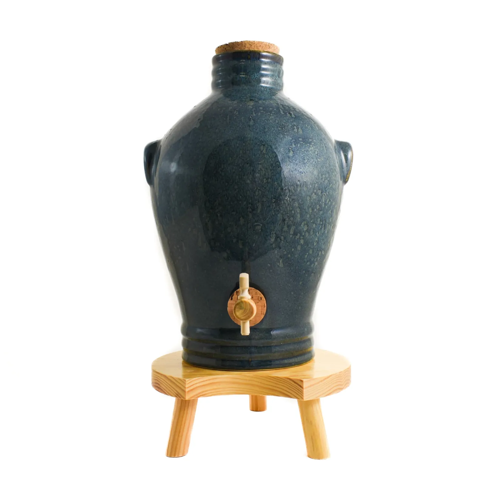 Ceramica Nicola Pickling, Preserving & Fermenting Jars^Blue Glaze Vinaigrier, 3L