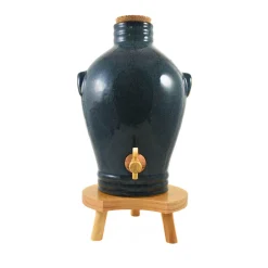 Ceramica Nicola Pickling, Preserving & Fermenting Jars^Blue Glaze Vinaigrier, 3L