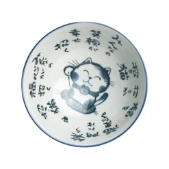 Emro Aziatica Crockery & Dinnerware|Bowls^Blue Lucky Cat Bowl, 14cm
