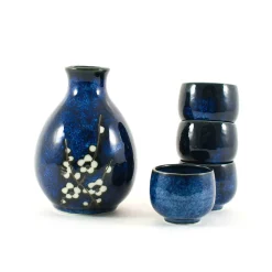 Kiji Stoneware & Ceramics Japanese Ingredients|Japanese Tableware^Blue Sakura Sake Set