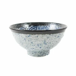Kiji Stoneware & Ceramics Japanese Ingredients|Japanese Tableware^Blue Wave Large Rice Bowl, 15.5cm