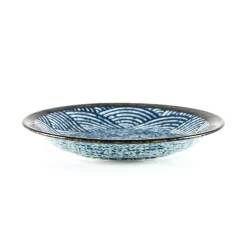 Kiji Stoneware & Ceramics Tableware Brands|Japanese Ingredients^Blue Wave Medium Plate, 22cm