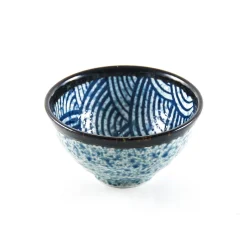 Kiji Stoneware & Ceramics Tableware Brands|Japanese Ingredients^Blue Wave Rice Bowl, 12cm