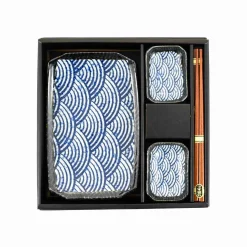 Kiji Stoneware & Ceramics Tableware Brands|Japanese Ingredients^Blue Wave Sushi Serving Set