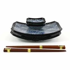 Kiji Stoneware & Ceramics Tableware Brands|Japanese Ingredients^Blue Wave Sushi Serving Set