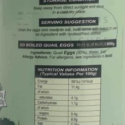 Shendan Vegetables|Ingredients Brands^Boiled Quail Eggs, 850g