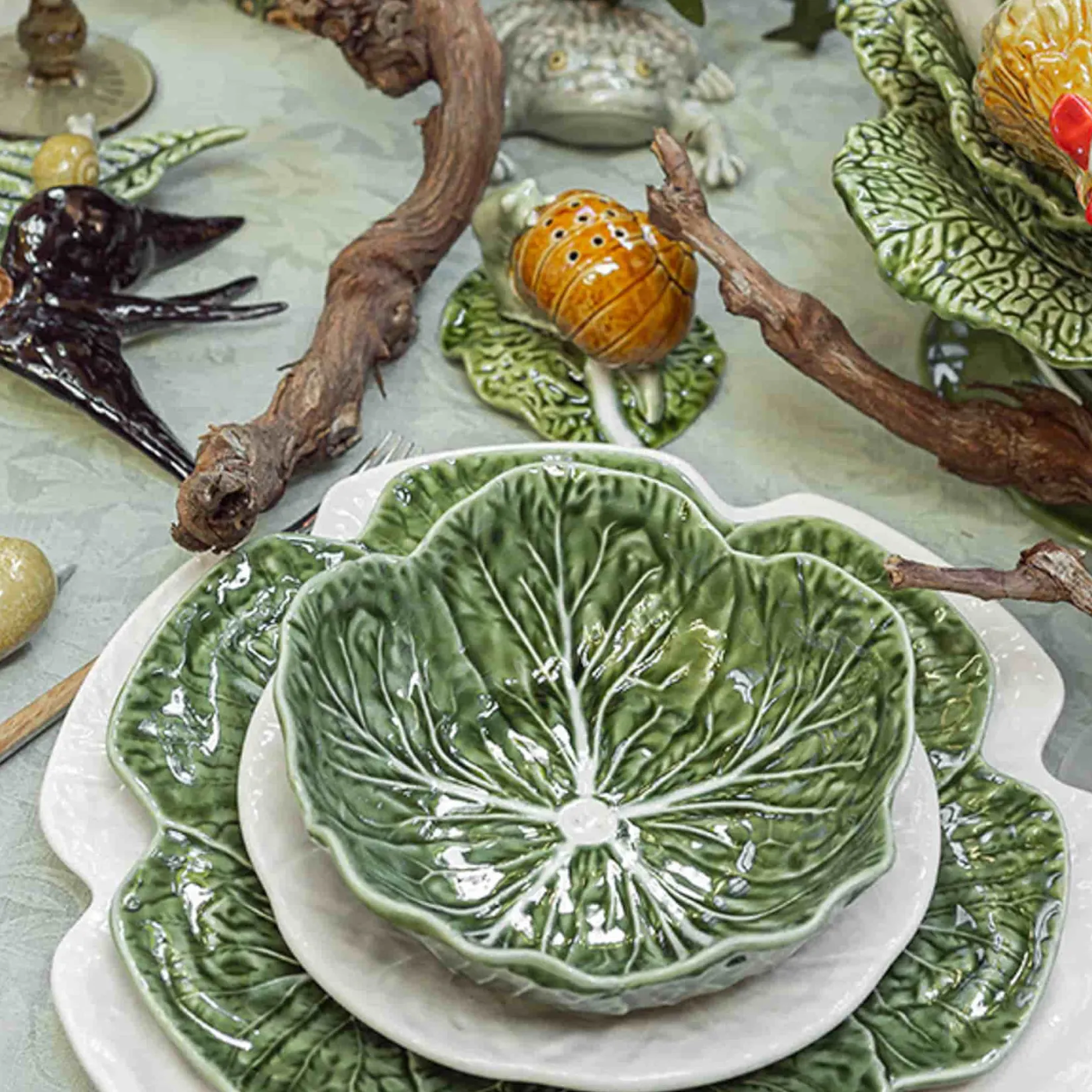 Bordallo Pinheiro Plates|Crockery & Dinnerware^Cabbage Dinner Plate, 26cm