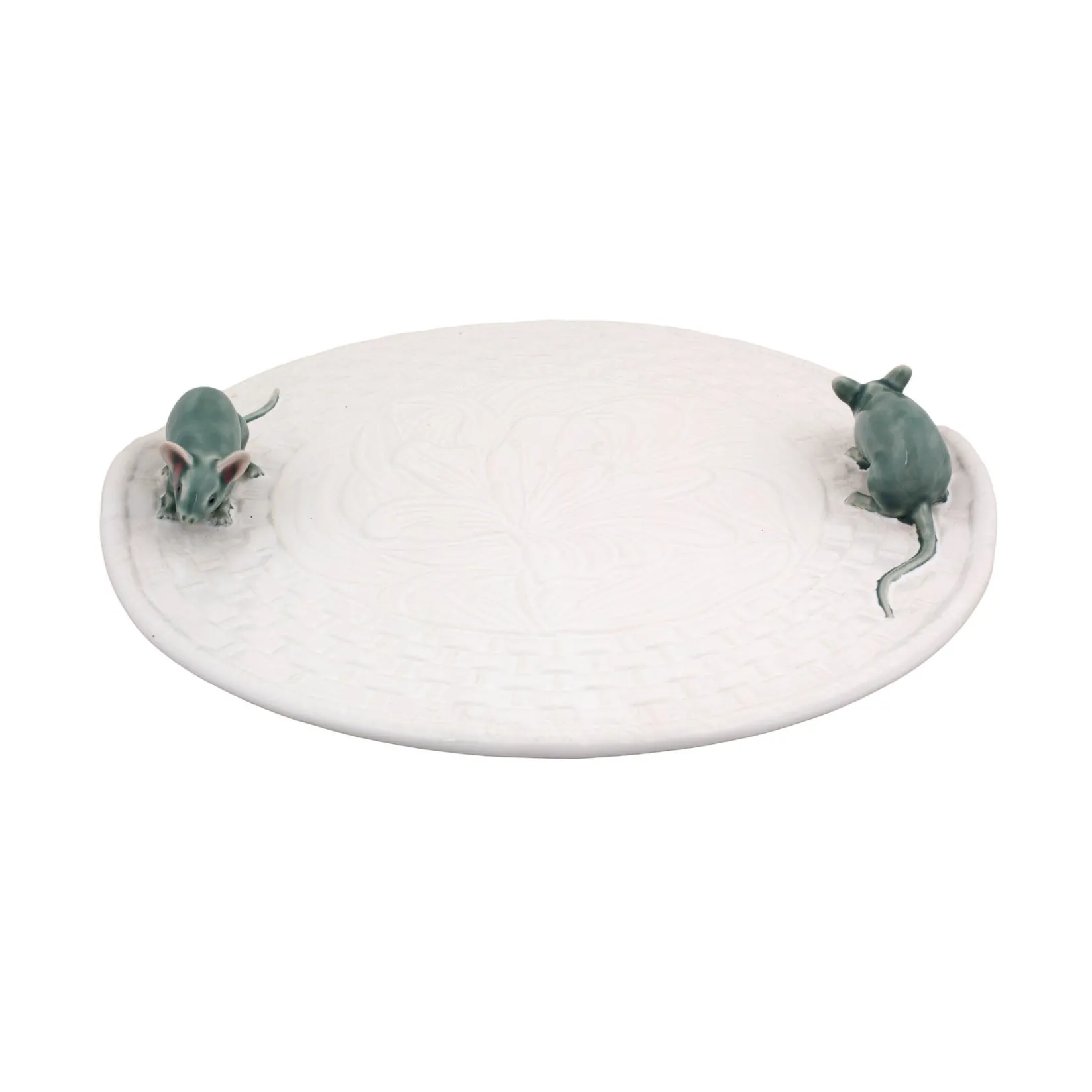 Bordallo Pinheiro Table Setting|Serveware^White Earthenware Cheese Tray with Mouse