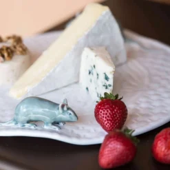 Bordallo Pinheiro Table Setting|Serveware^White Earthenware Cheese Tray with Mouse