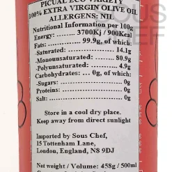 Bravoleum Ingredients Brands|Spanish Ingredients^Picual Organic Extra Virgin Olive Oil, 500ml