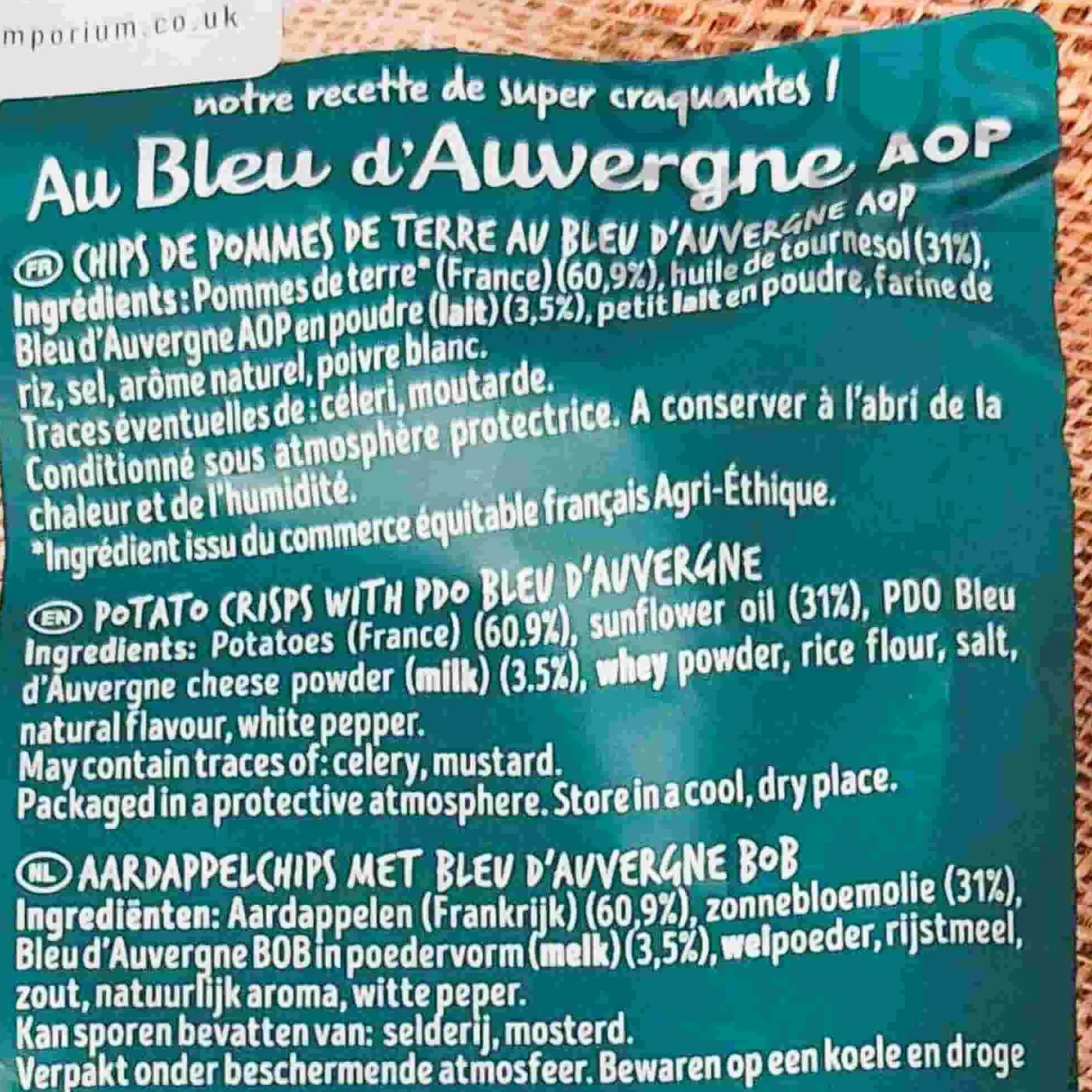 Bret's Crisps Snacks|Ingredients Brands^Bret's Bleu d'Auvergne DOP Blue Cheese Crisps, 125g