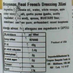 Briannas Ingredients Brands|American Ingredients^Real French Dressing, 355ml