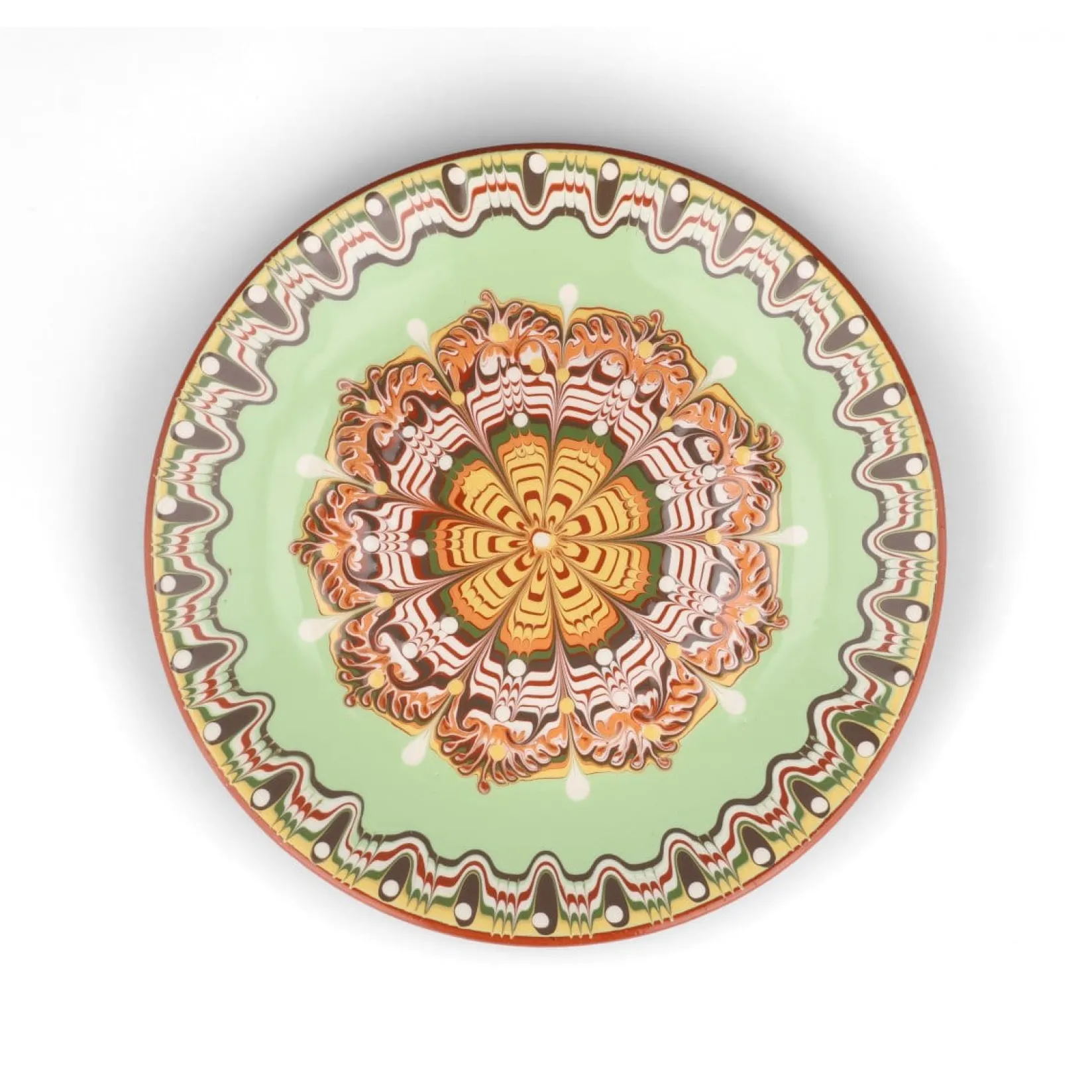Bulgarian Pottery Plates|Crockery & Dinnerware^Bulgarian Troyan Mint Green Dinner Plate, 26cm