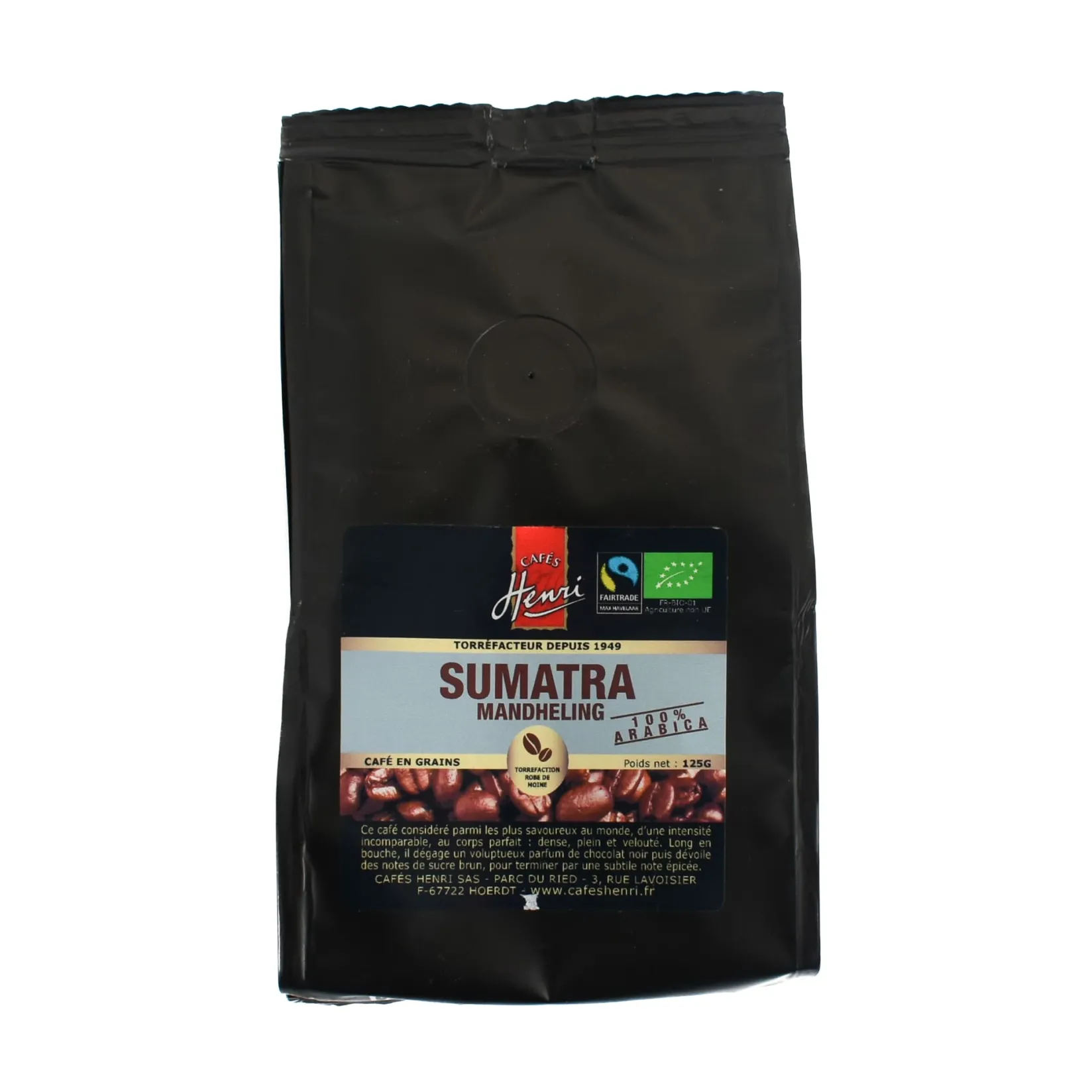 Cafes Henri Drinks|Ingredients Brands^Sumatra Mandheling Organic Whole Coffee Beans