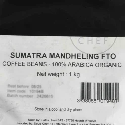 Cafes Henri Drinks|Ingredients Brands^Sumatra Mandheling Organic Whole Coffee Beans
