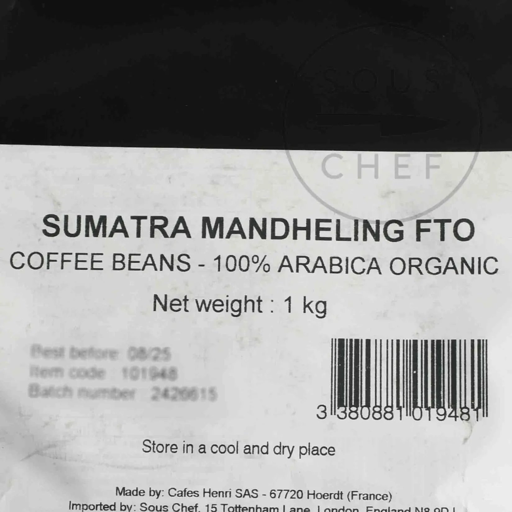 Cafes Henri Drinks|Ingredients Brands^Sumatra Mandheling Organic Whole Coffee Beans