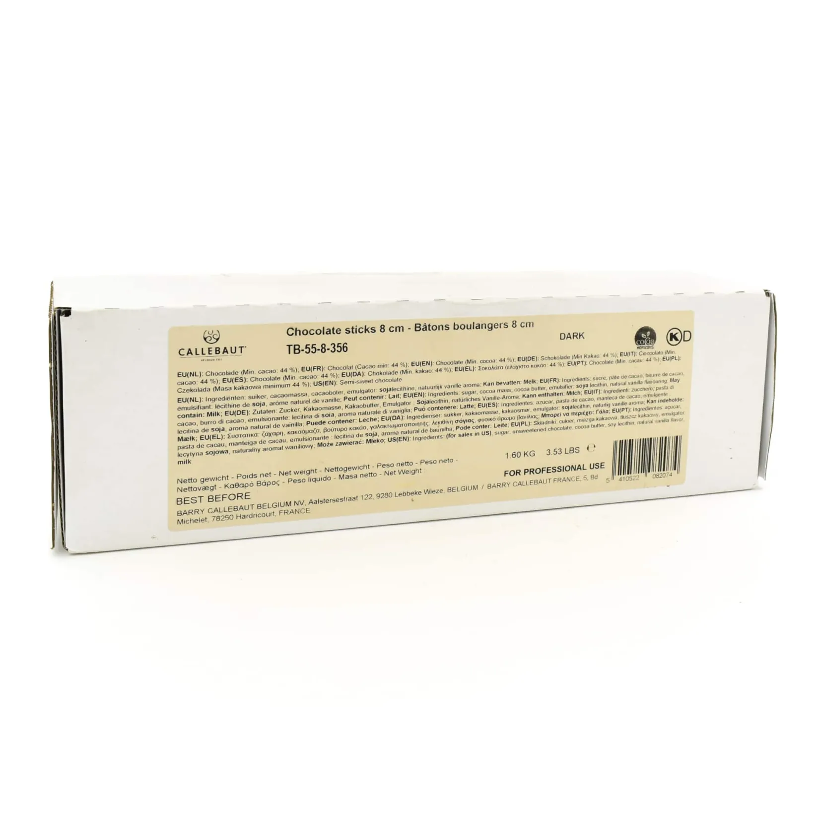 Callebaut French Ingredients|Chocolate & Sweets^Dark Chocolate Croissant & Pain Au Chocolat Sticks 8 cm, 1.6kg