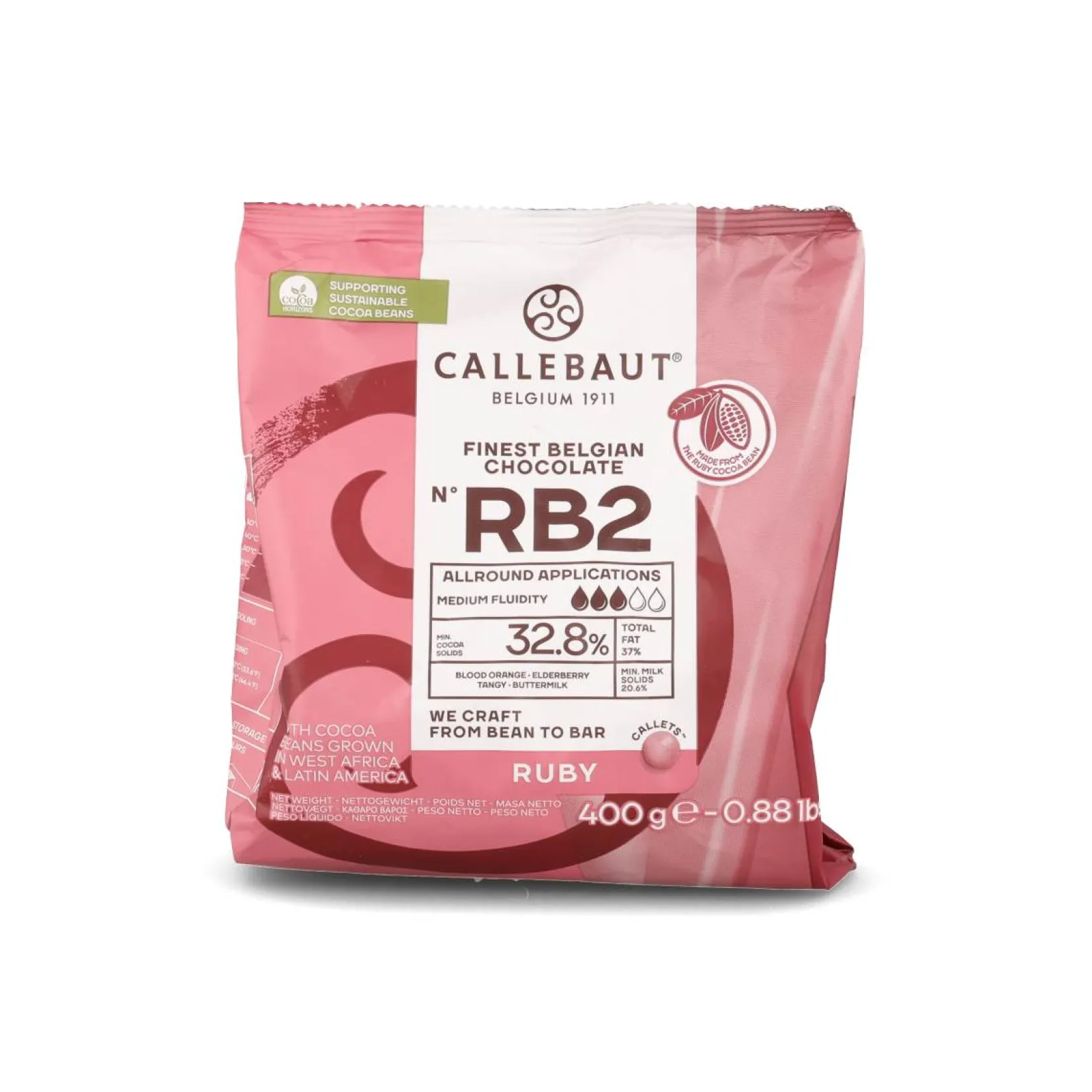 Callebaut French Ingredients|Chocolate & Sweets^Ruby Chocolate Couverture, 400g