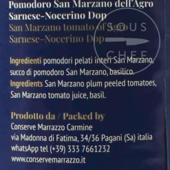 Casa Marrazzo Italian Ingredients|Vegetables^Peeled San Marzano DOP Tomato with Basil, 860g