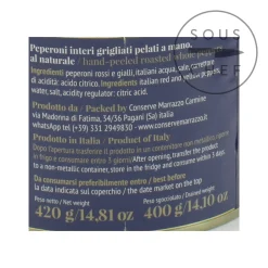 Casa Marrazzo Ingredients Brands|Italian Ingredients^Whole Grilled Hand-Peeled Peppers in Brine, 420g