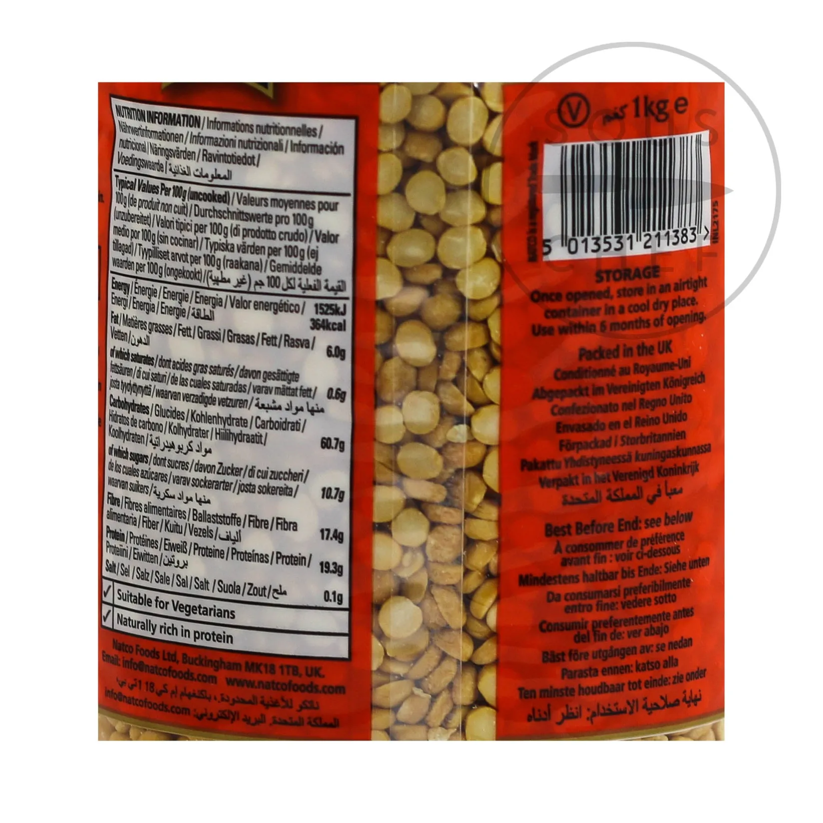 Natco Indian Ingredients|Pasta, Rice & Beans^Chana Dal, 1kg
