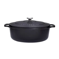 Chasseur Pots & Pans^Black Cast Iron Oval Dutch Oven, 29cm