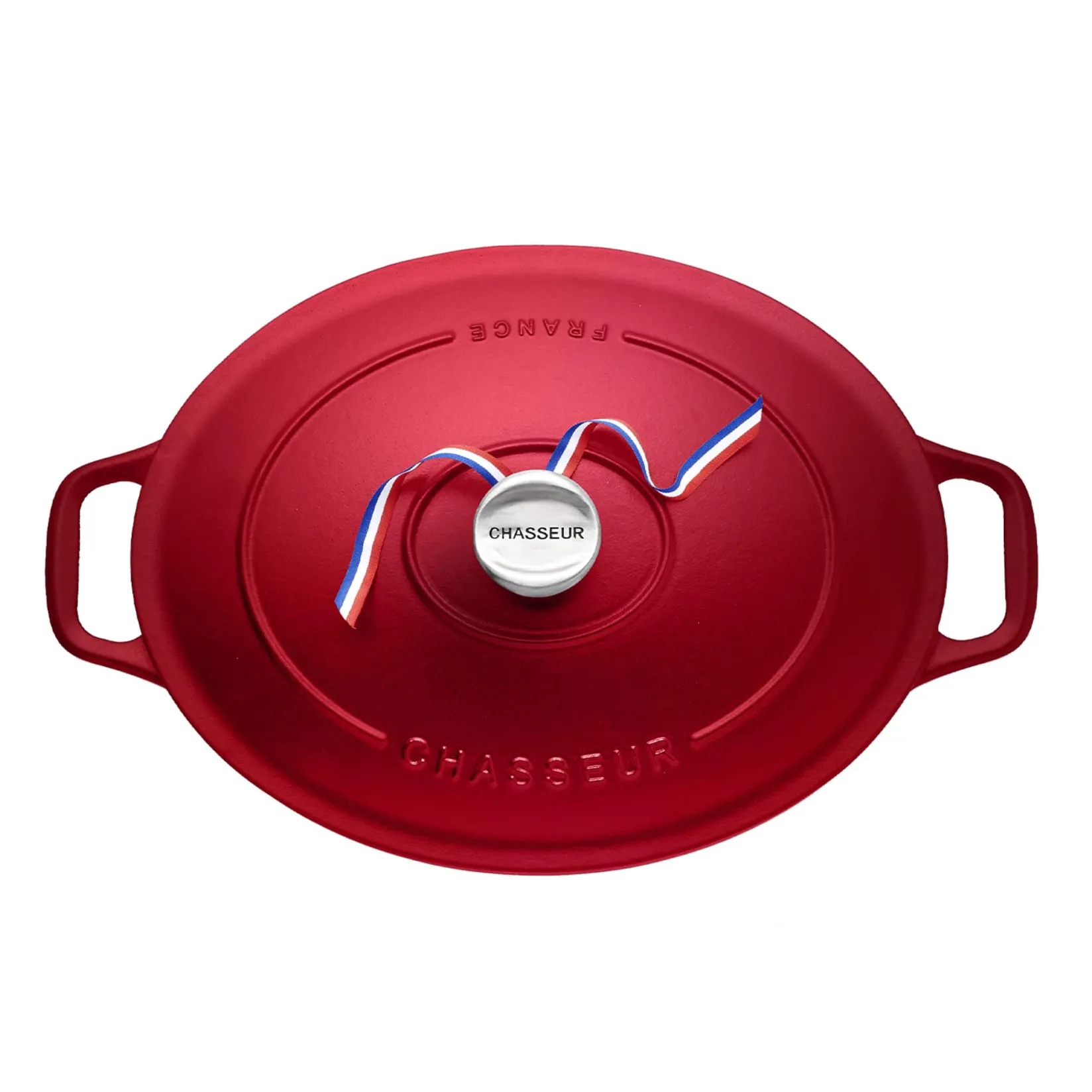 Chasseur Pots & Pans^Red Cast Iron Oval Dutch Oven, 29cm