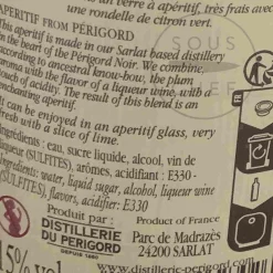 Distillerie du périgord French Ingredients|Drinks^Cherry Rocher Plum Ratafia Aperitif, 700ml