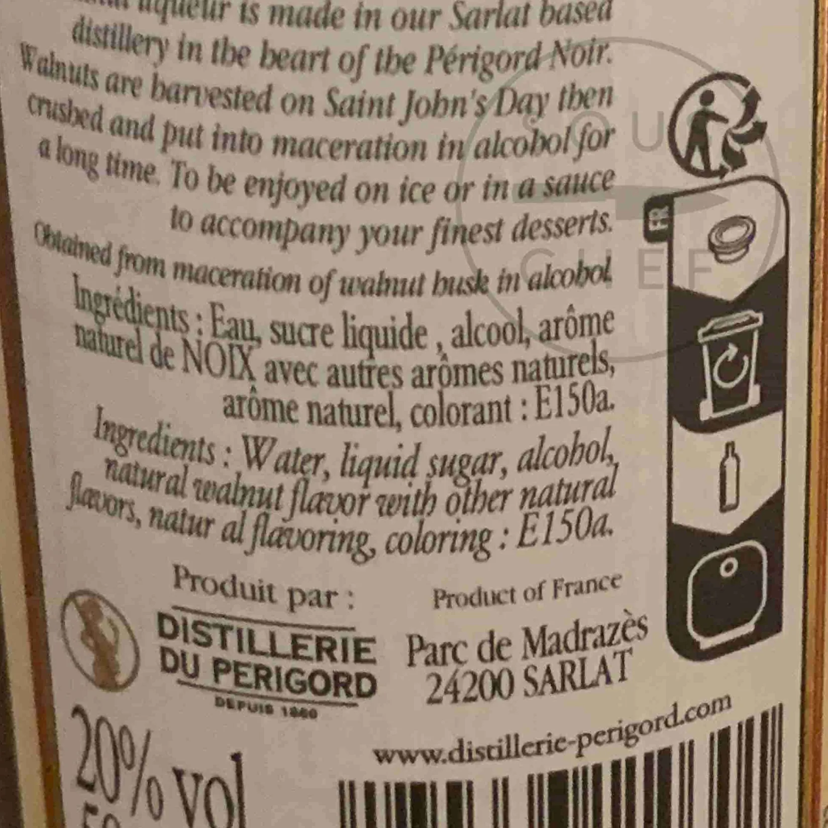 Distillerie du périgord Ingredients Brands|French Ingredients^Cherry Rocher Walnut Liquor, 500ml