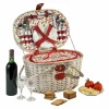 Les Jardin de la Comtesse Tableware Brands|Picnicware^Cheverny Cherry Print Picnic Basket, 4 Person