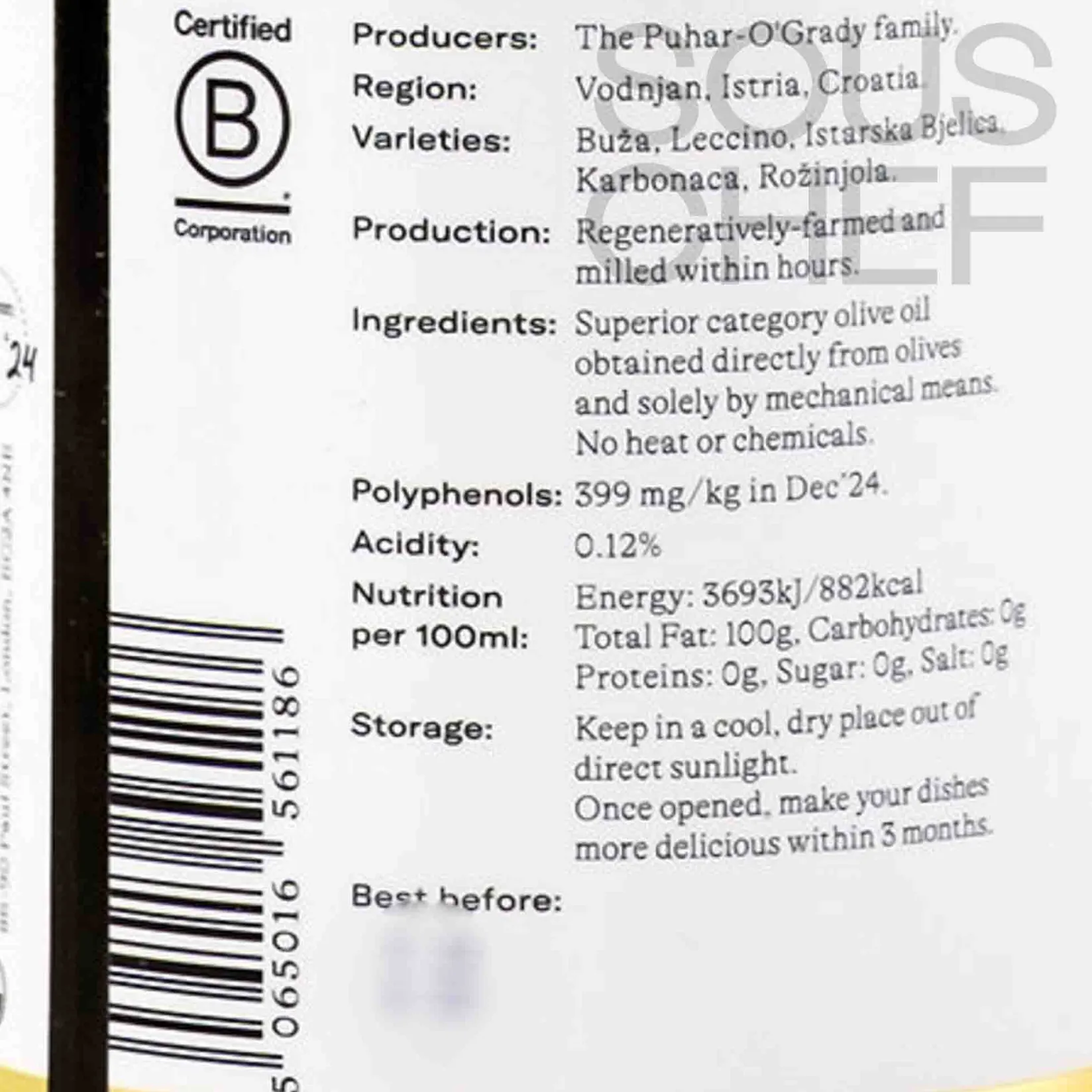 Citizens of Soil Ingredients Brands|Oil, Vinegar & Dressings^Croatian Single Estate Extra Virgin Olive Oil, 500ml