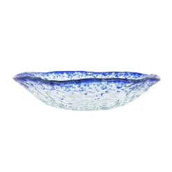 Turkish Tableware Crockery & Dinnerware|Bowls^Cobalt Blue Rim Glass Bowl, 17.5cm