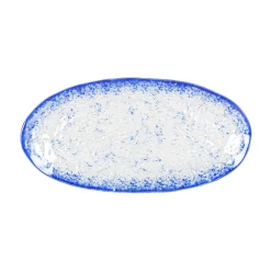 Turkish Tableware Tableware Brands^Cobalt Blue Rim Glass Serving Tray, 34x17cm