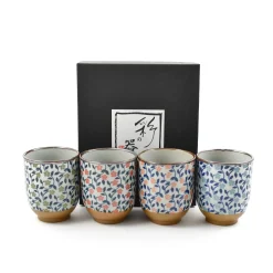 Kiji Stoneware & Ceramics Tableware Brands|Japanese Ingredients^Colourful Japanese Flower Tea Cup Set